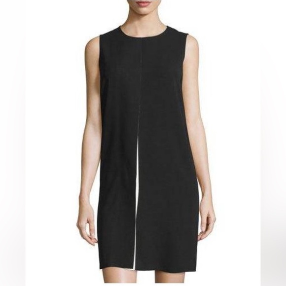 Vince Modern/Classic style, shift laser cut LBD dress! Black/ivory! Size 6 - Picture 1 of 16